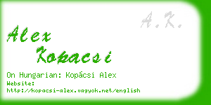 alex kopacsi business card
